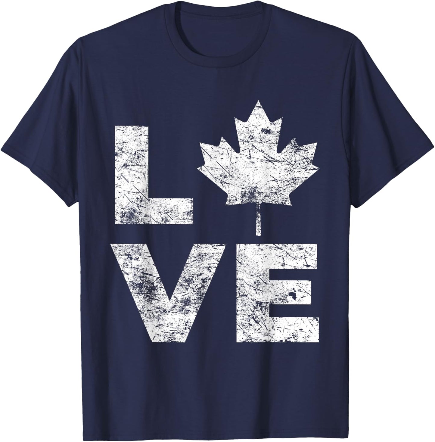 Canada Flag Love Vintage Canada Day Maple Leaf T-Shirt - T-Shirt | Navy