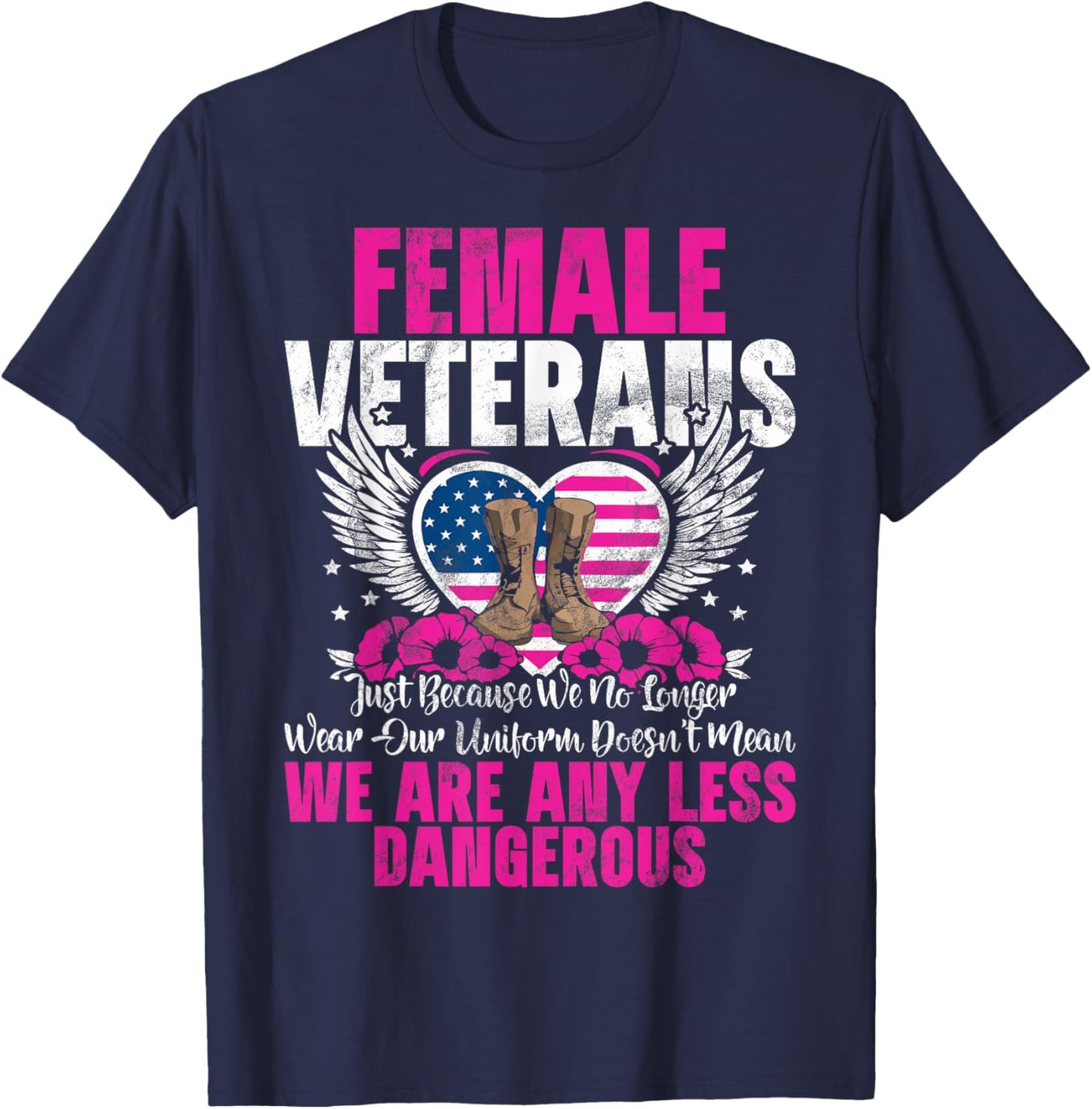 Female Veteran Veteran's Day Women Veteran Soldier Patriotic T-Shirt - T-Shirt | Navy