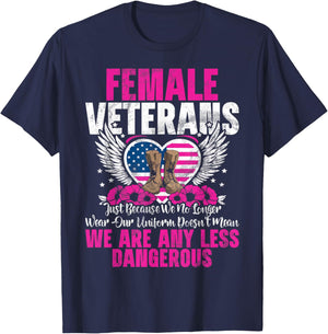 Female Veteran Veteran's Day Women Veteran Soldier Patriotic T-Shirt - T-Shirt | Navy