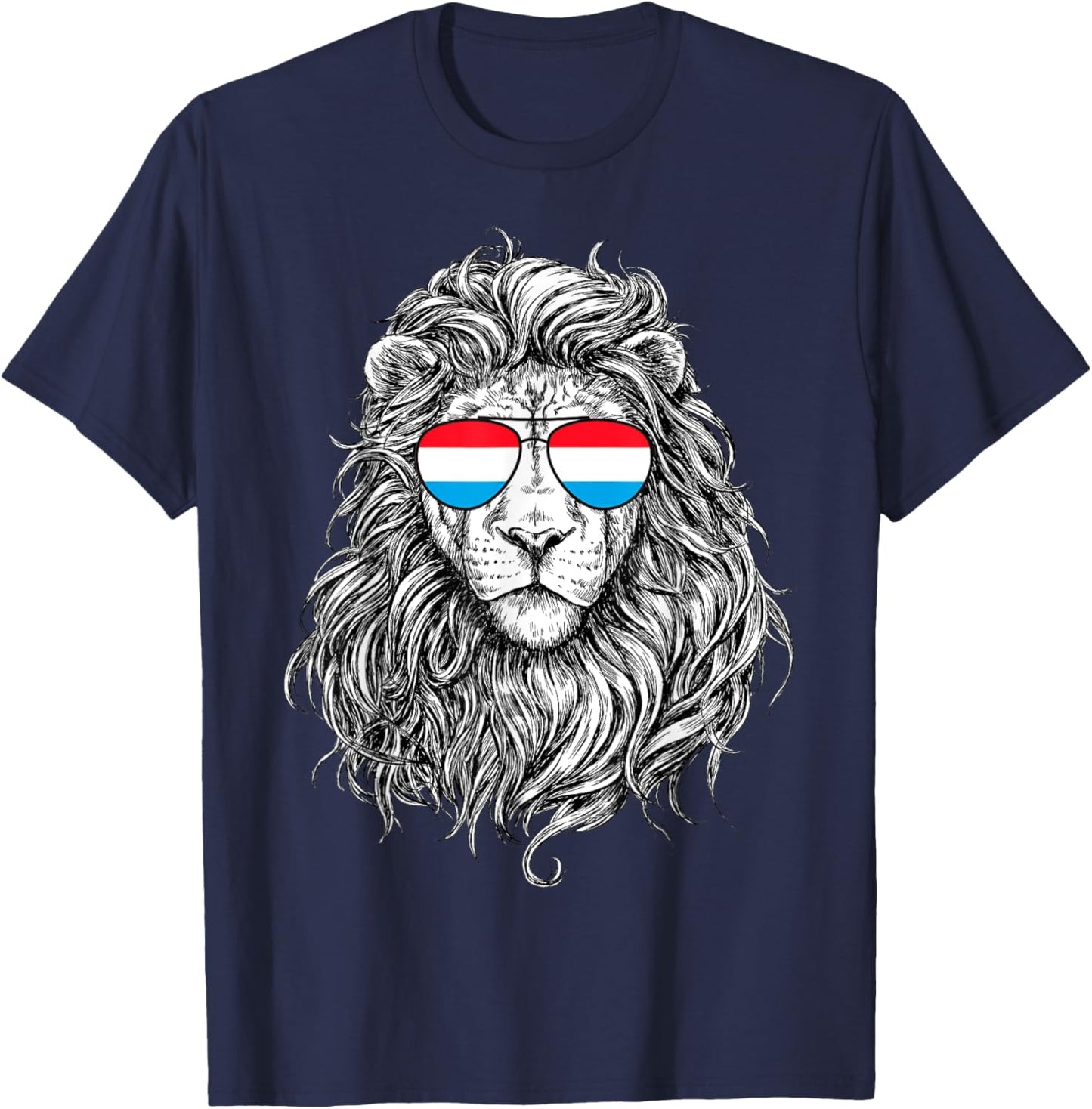 Luxembourg Flag Lion Sunglasses Gifts Love Luxembourg T-Shirt - T-Shirt | Navy