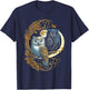 Owls Moon Tree Viking Valhalla North Myths T-Shirt - T-Shirt | Navy