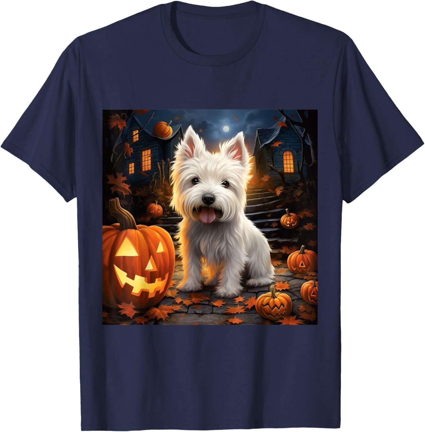 Halloween Westie - Westie Halloween T-Shirt - T-Shirt | Navy