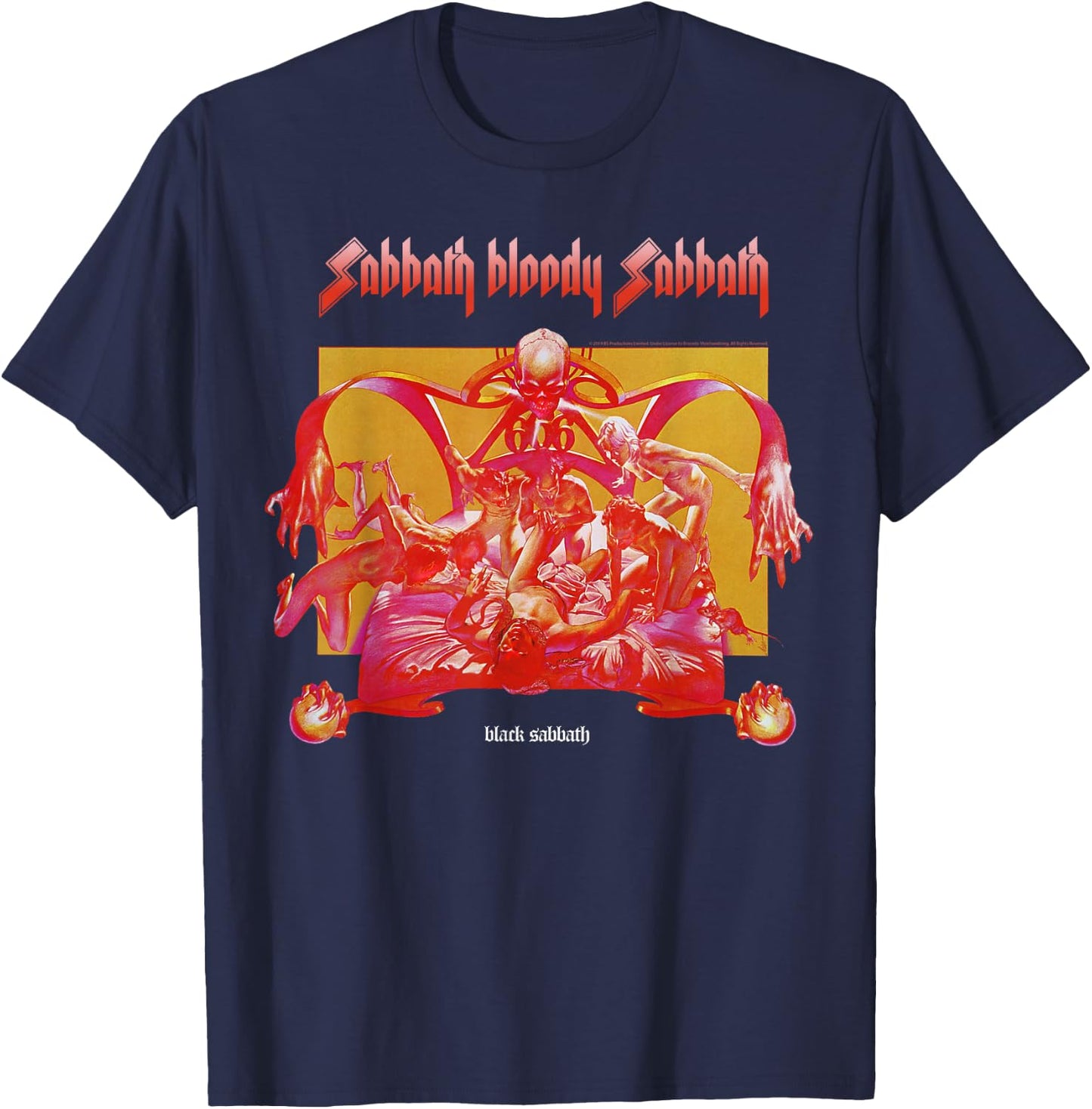Black Sabbath Official Sabbath Bloody Sabbath Bright T-Shirt - T-Shirt | Navy