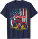 Patriotic Tractor American Flag Tractor Farmer Farm Men Boys T-Shirt - T-Shirt | Navy