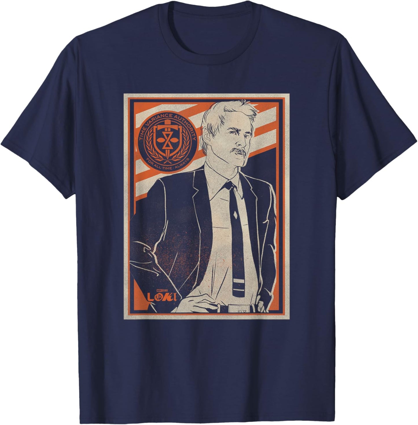 Marvel Loki TVA Agent Mobius Poster T-Shirt - T-Shirt | Navy