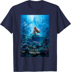 Disney The Little Mermaid Ariel Live-Action Movie Poster T-Shirt - T-Shirt | Navy