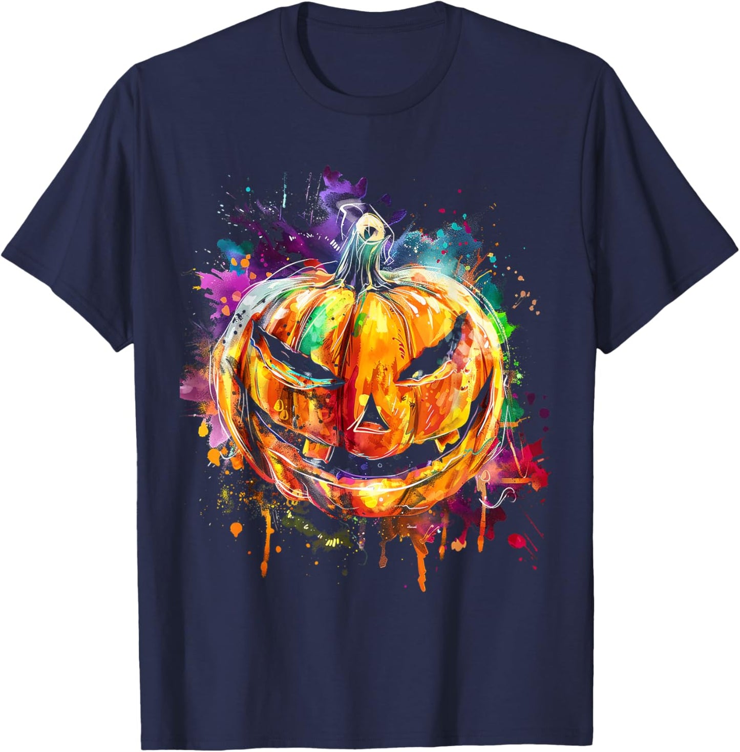 Pumpkin Costume Halloween Spooky Art Pumpkin T-Shirt - T-Shirt | Navy