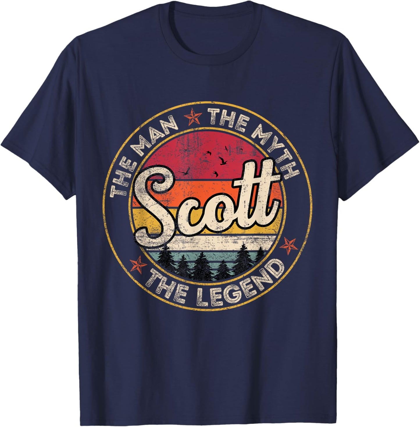 Scott The Man The Myth The Legend Personalized Name T-Shirt - T-Shirt | Navy