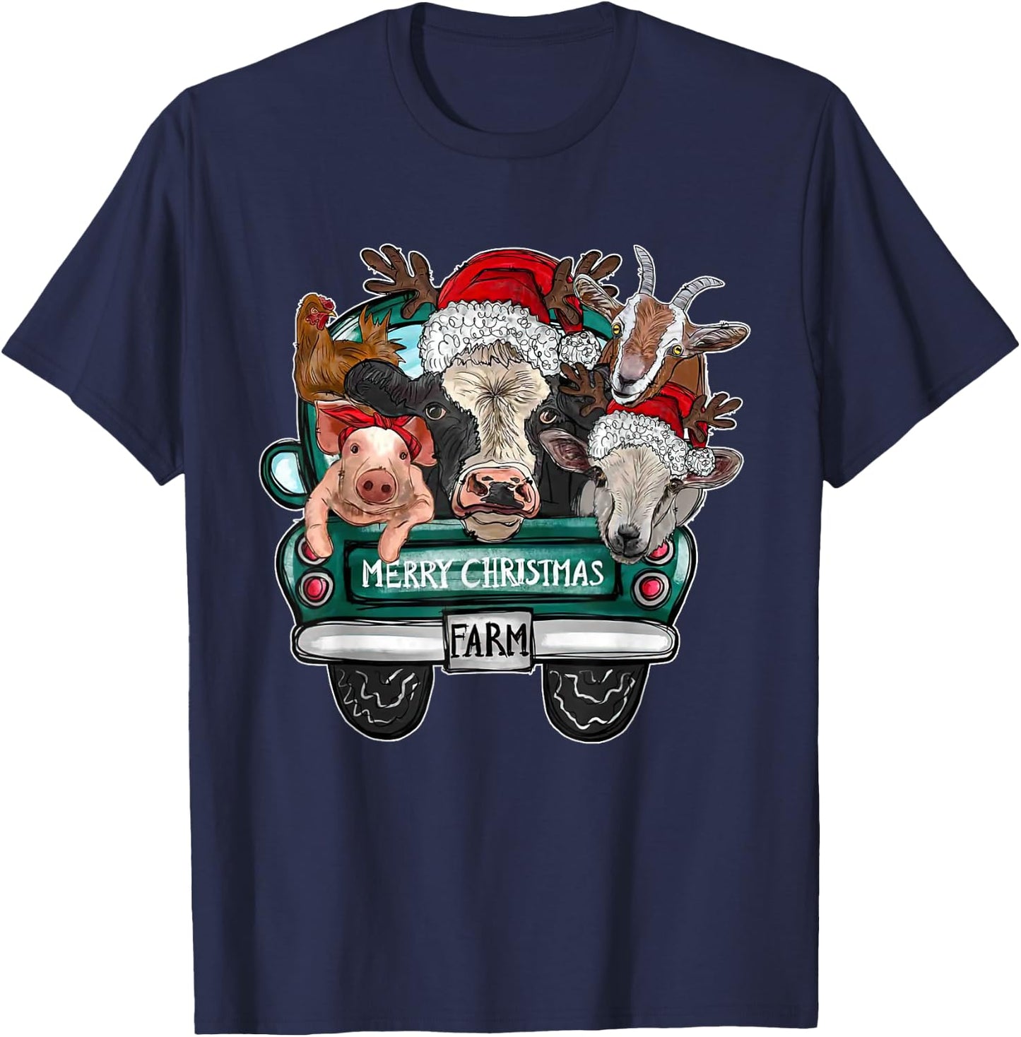 Merry Christmas Heifers T-Shirt - T-Shirt | Navy