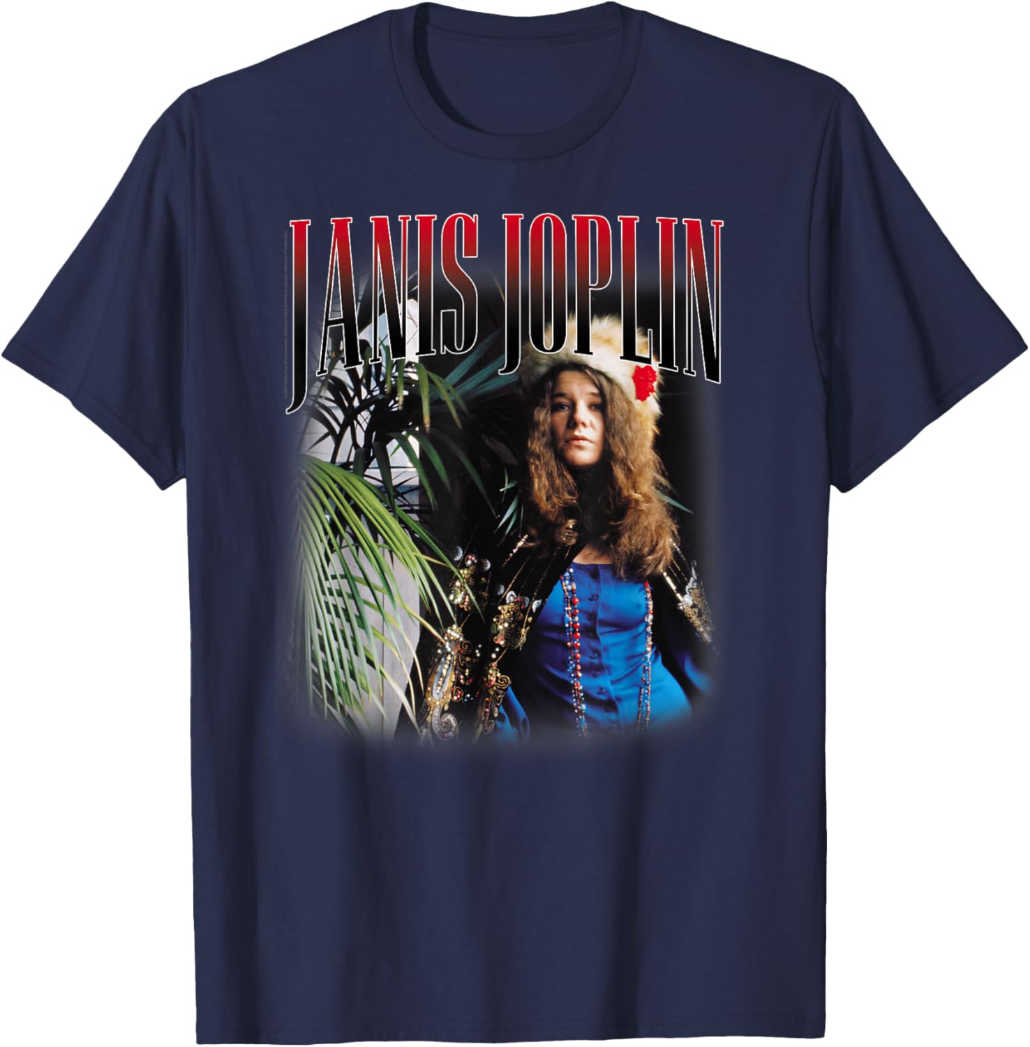 Janis Joplin Baron Homage 60s Rock T-Shirt - T-Shirt | Navy