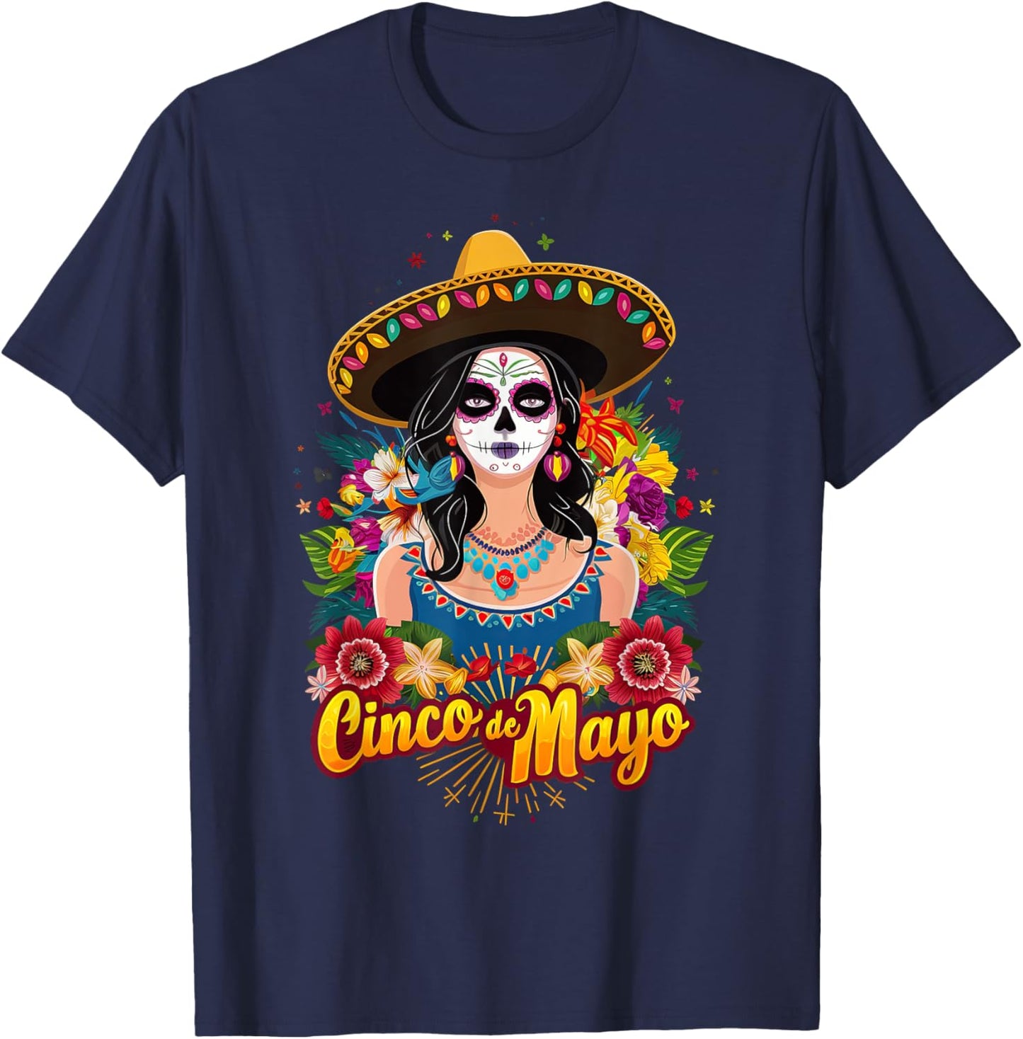 Cinco De Mayo Girl Mexican Fiesta 5 De Mayo T-Shirt - T-Shirt | Navy