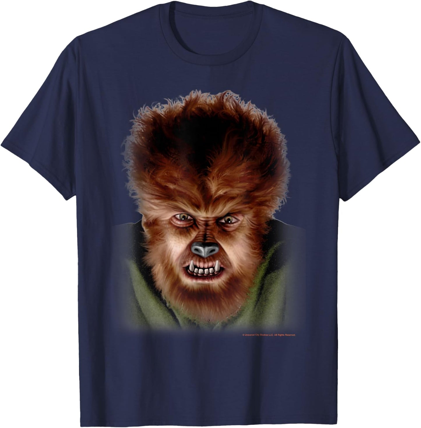 Universal Monsters The Wolf Man Face T-Shirt - T-Shirt | Navy