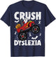 Crush Dyslexia Awareness Monster Truck Red Kids Boys Girls T-Shirt - T-Shirt | Navy