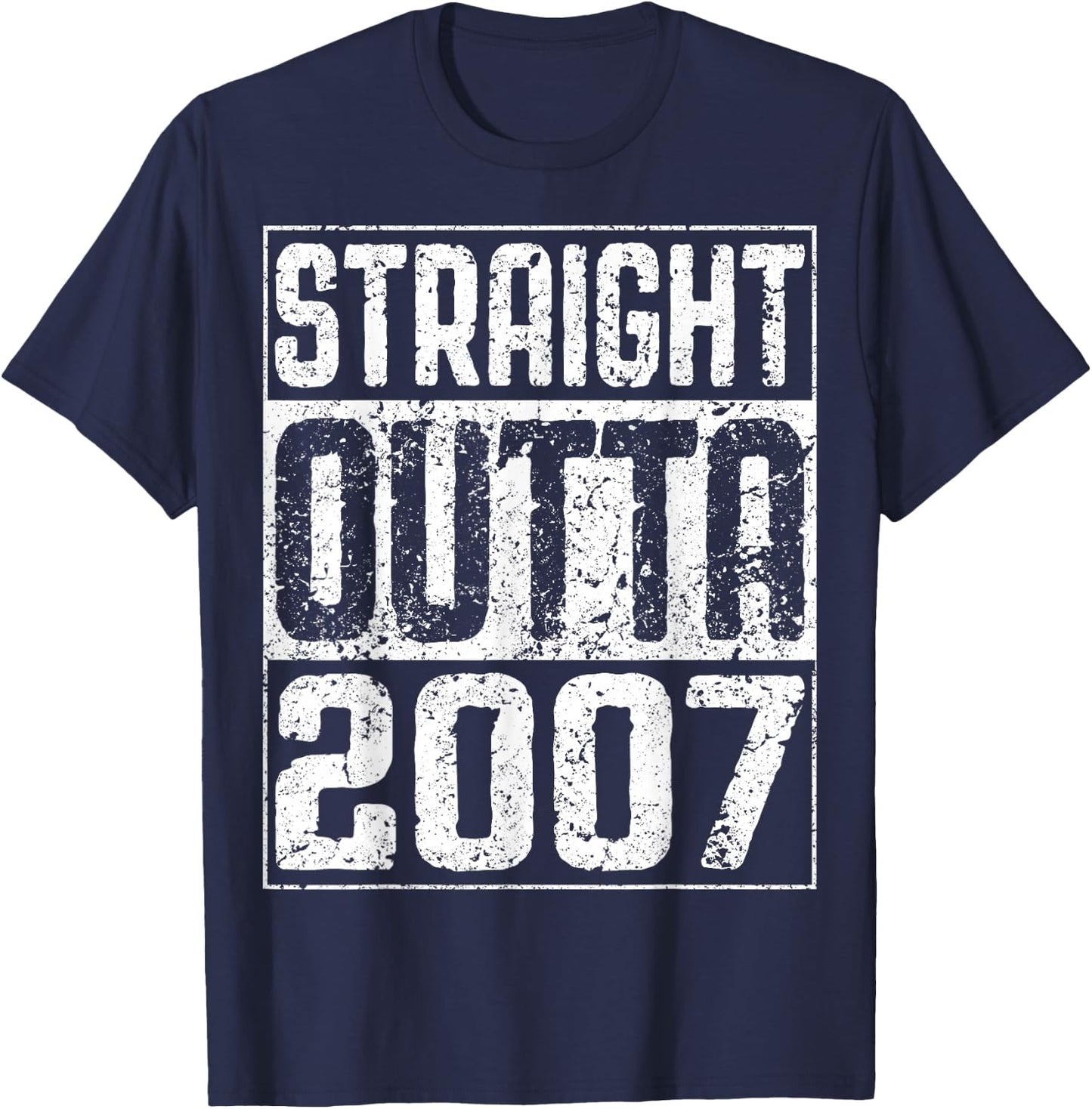 Straight Outta 2007 17th Birthday Shirt T-Shirt - T-Shirt | Navy
