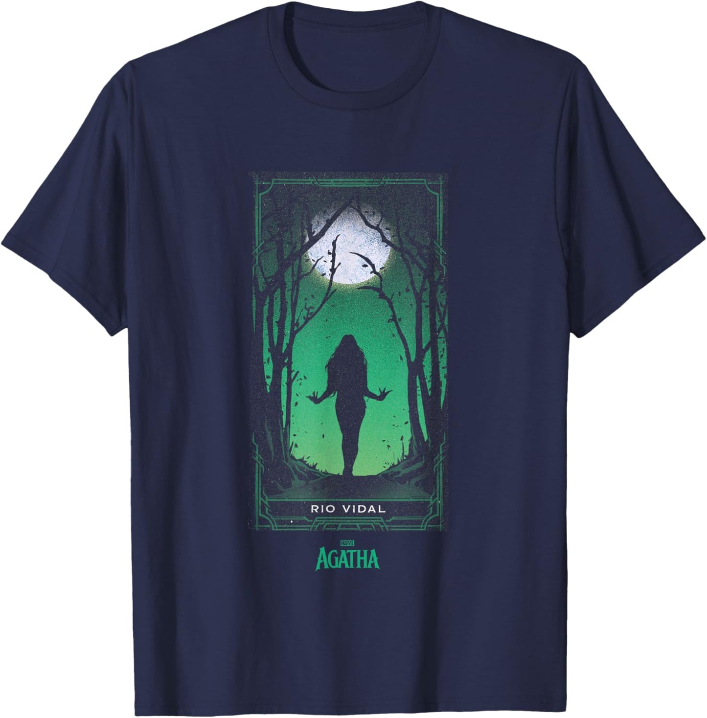 Marvel Agatha All Along Green Rio Vidal Tarot Card Vintage T-Shirt - T-Shirt | Navy