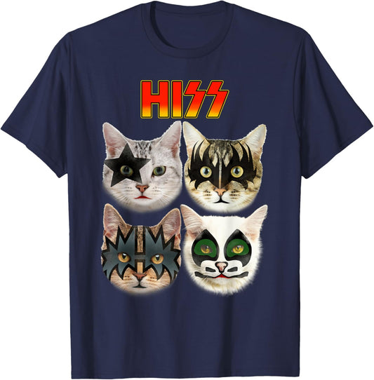 Funny Cat Lover, Cat Hiss, Cat Owner, Cat Humor T-Shirt - T-Shirt | Navy