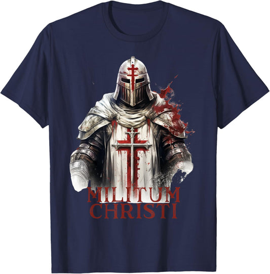 Catholic Knight Templar Crusader Cross T-Shirt - T-Shirt | Navy