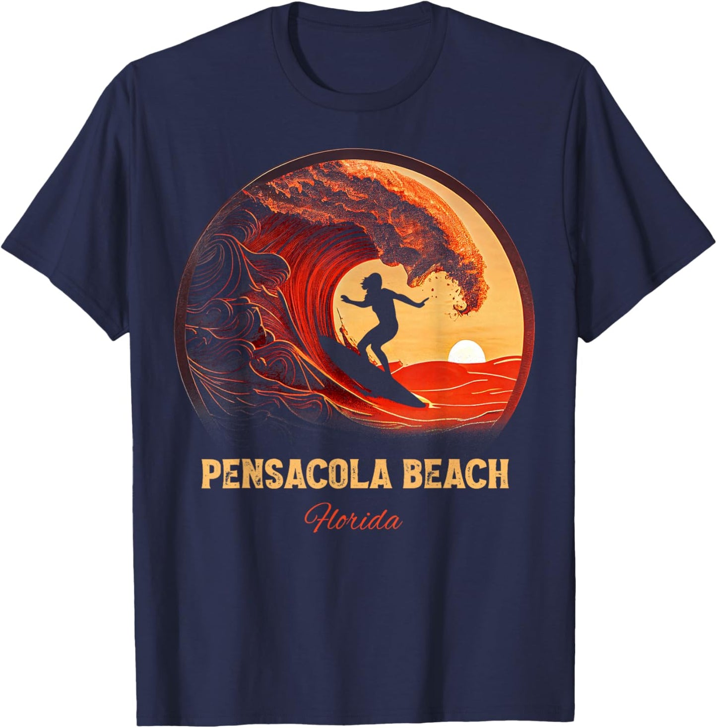 Pensacola Beach Florida T-Shirt - T-Shirt | Navy