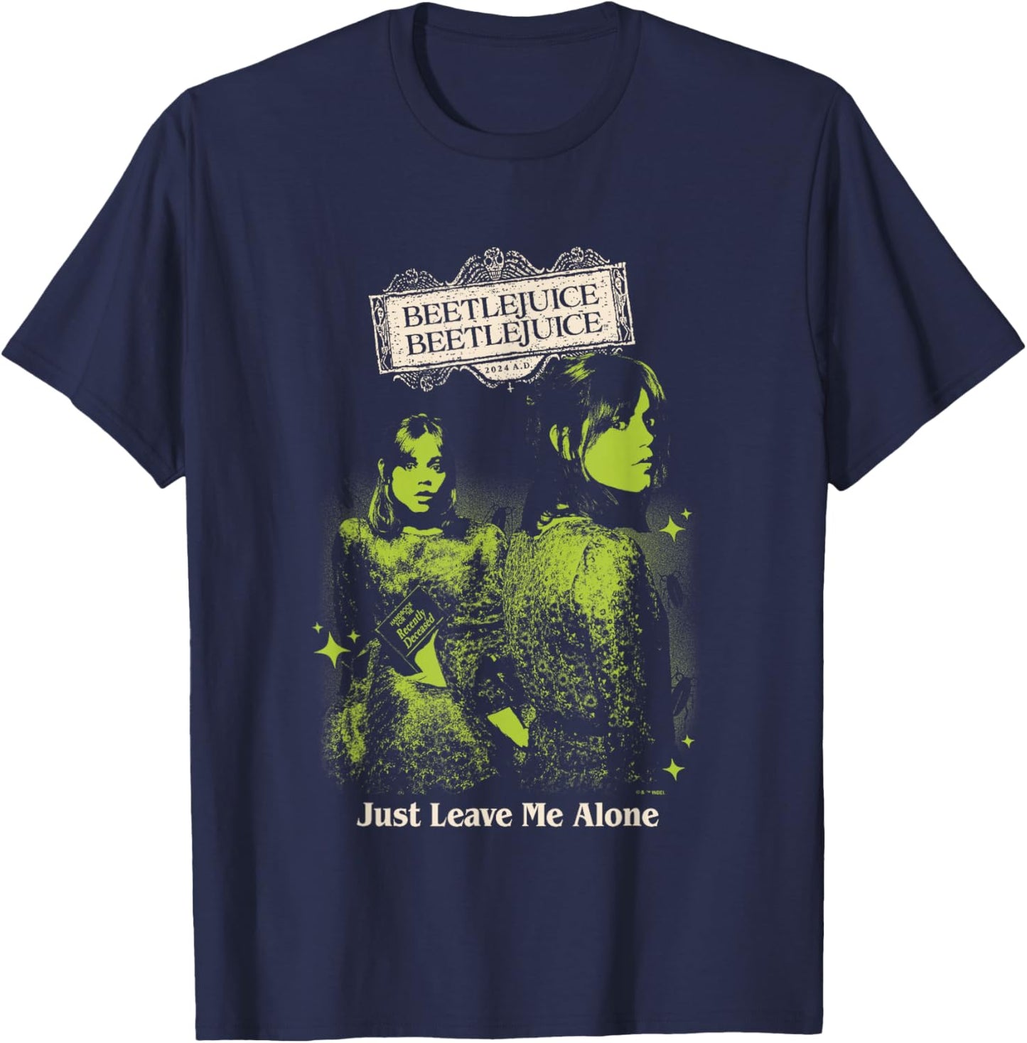 Beetlejuice Beetlejuice Just Leave Me Alone Astrid Vintage T-Shirt - T-Shirt | Navy