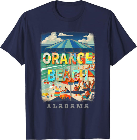 Orange Beach Alabama AL Coastal Charm SD416 T-Shirt - T-Shirt | Navy