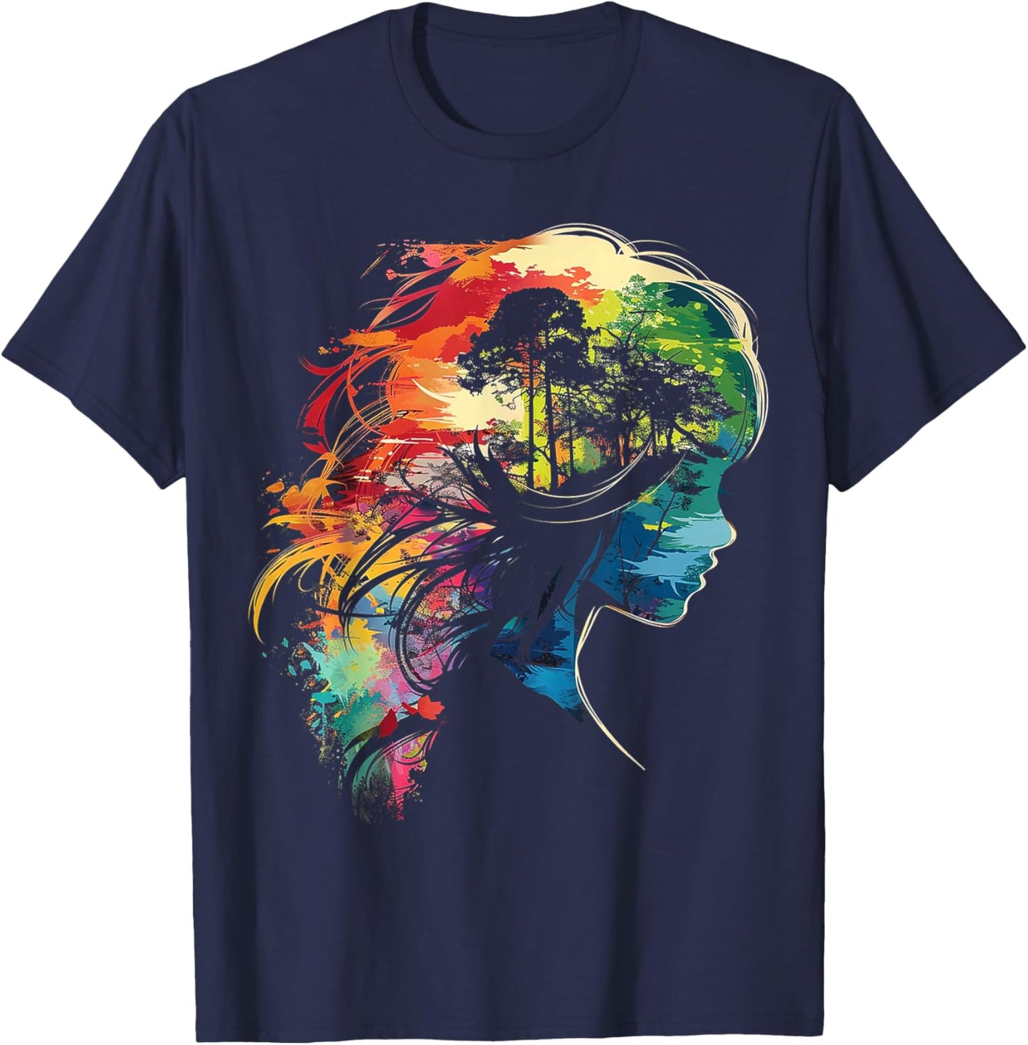 Anime Manga Motiv Bunte Illustration Anime T-Shirt - T-Shirt | Navy