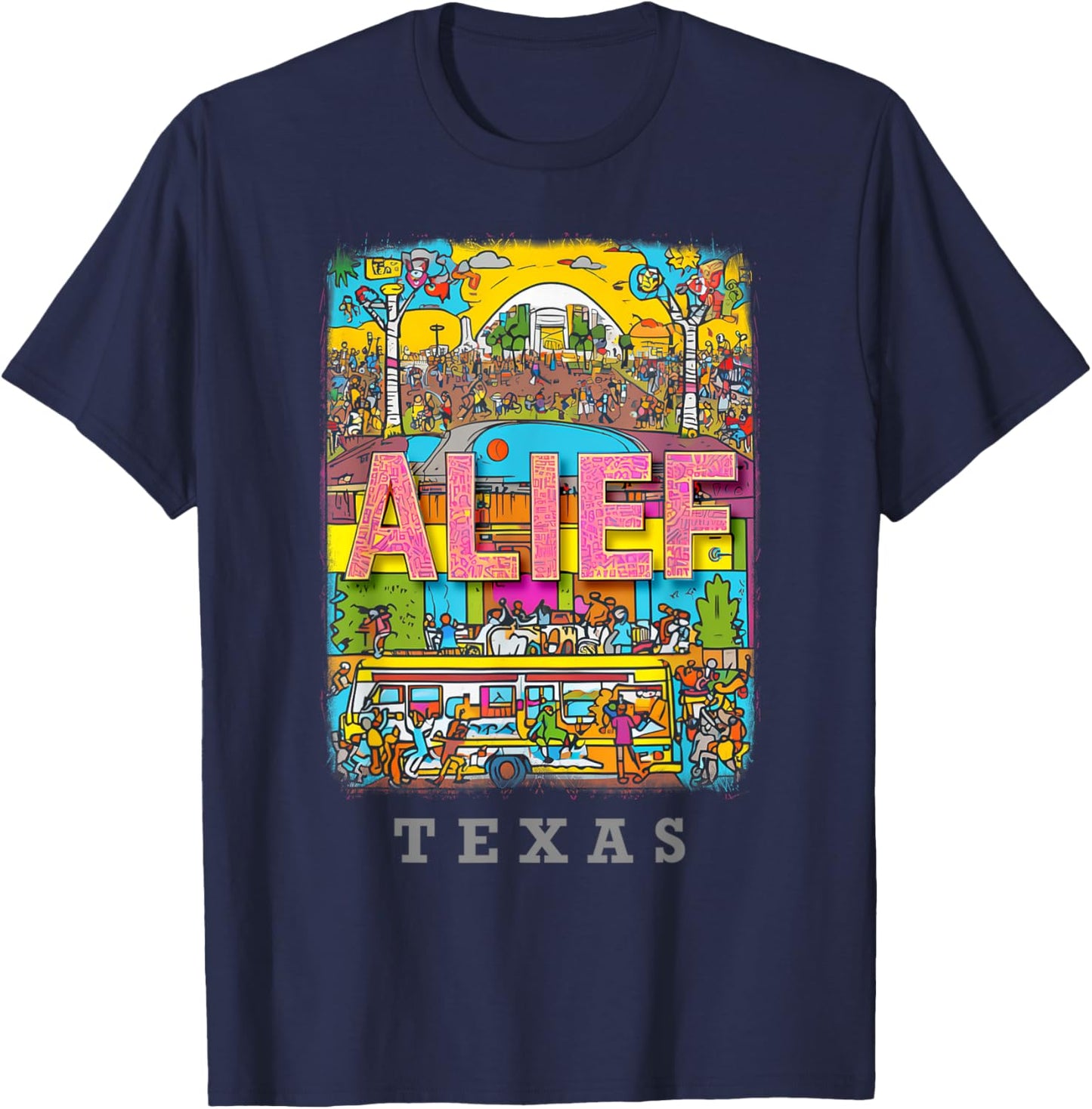 Alief Texas Houston TX Vibrant Street Life SD424 T-Shirt - T-Shirt | Navy