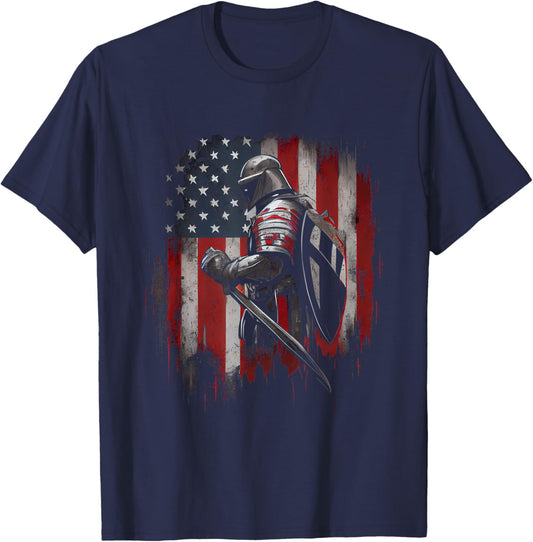Knight Templar Christian Warrior Of God Crusader Gift T-Shirt - T-Shirt | Navy