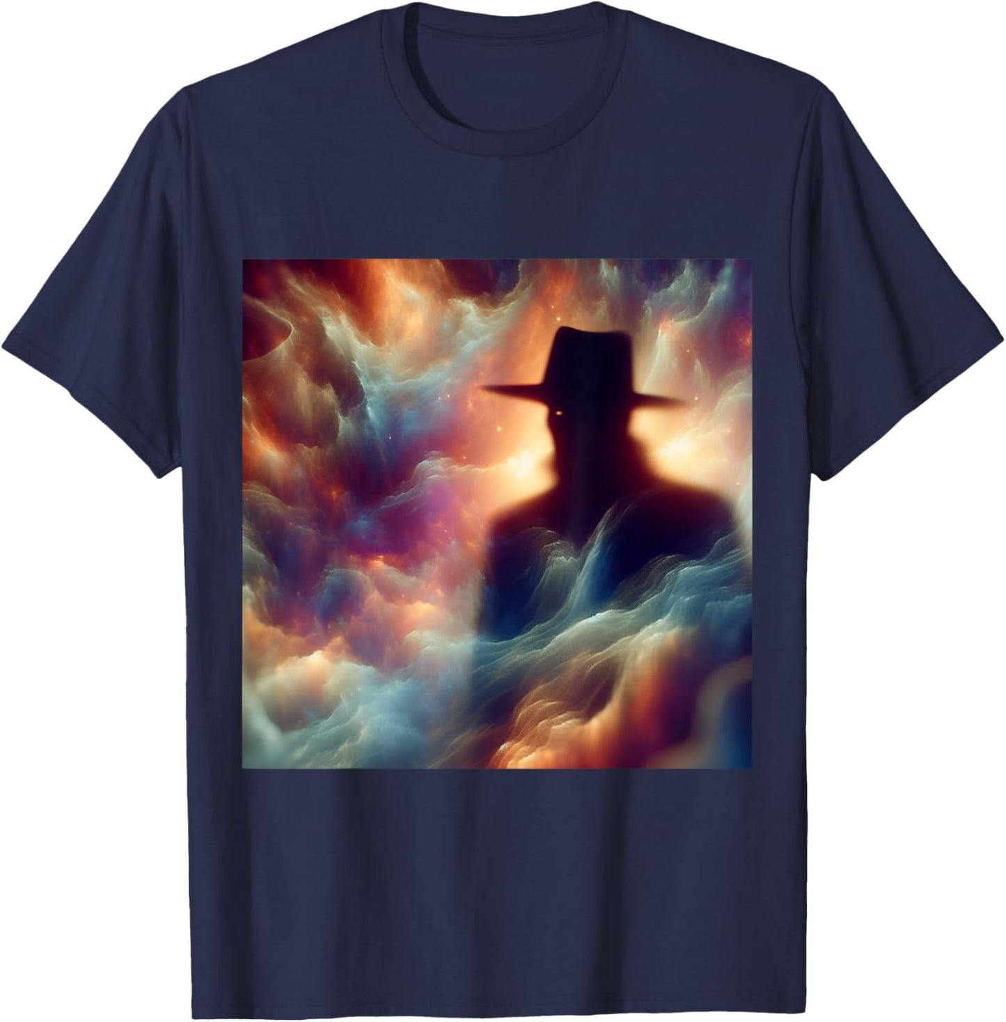 The Hat Man Shadow Person Nightmare Paranormal Horror Print T-Shirt - T-Shirt | Navy