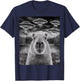 Funny Capybara Selfie with UFOs Weird Design Women Men T-Shirt - T-Shirt | Navy