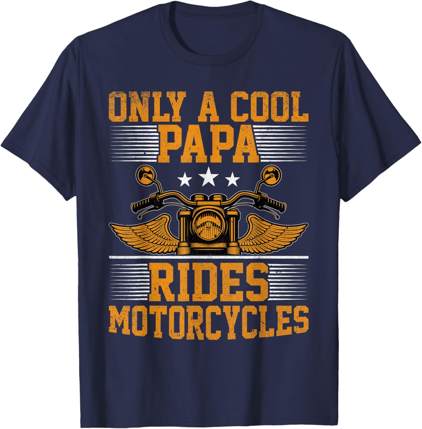 Only a Cool Papa Rides Motorcycles Men's Motorcycles Rider T-Shirt - T-Shirt | Navy