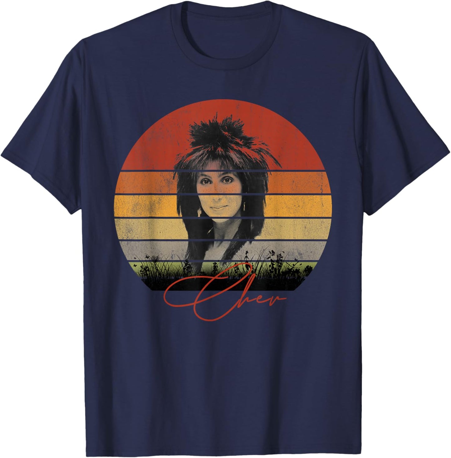 Retro Sunset Vintage-Chers Love Tour 2021 women T-Shirt - T-Shirt | Navy