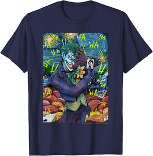 DC Comics The Joker Starry Night Style Portrait T-Shirt - T-Shirt | Navy