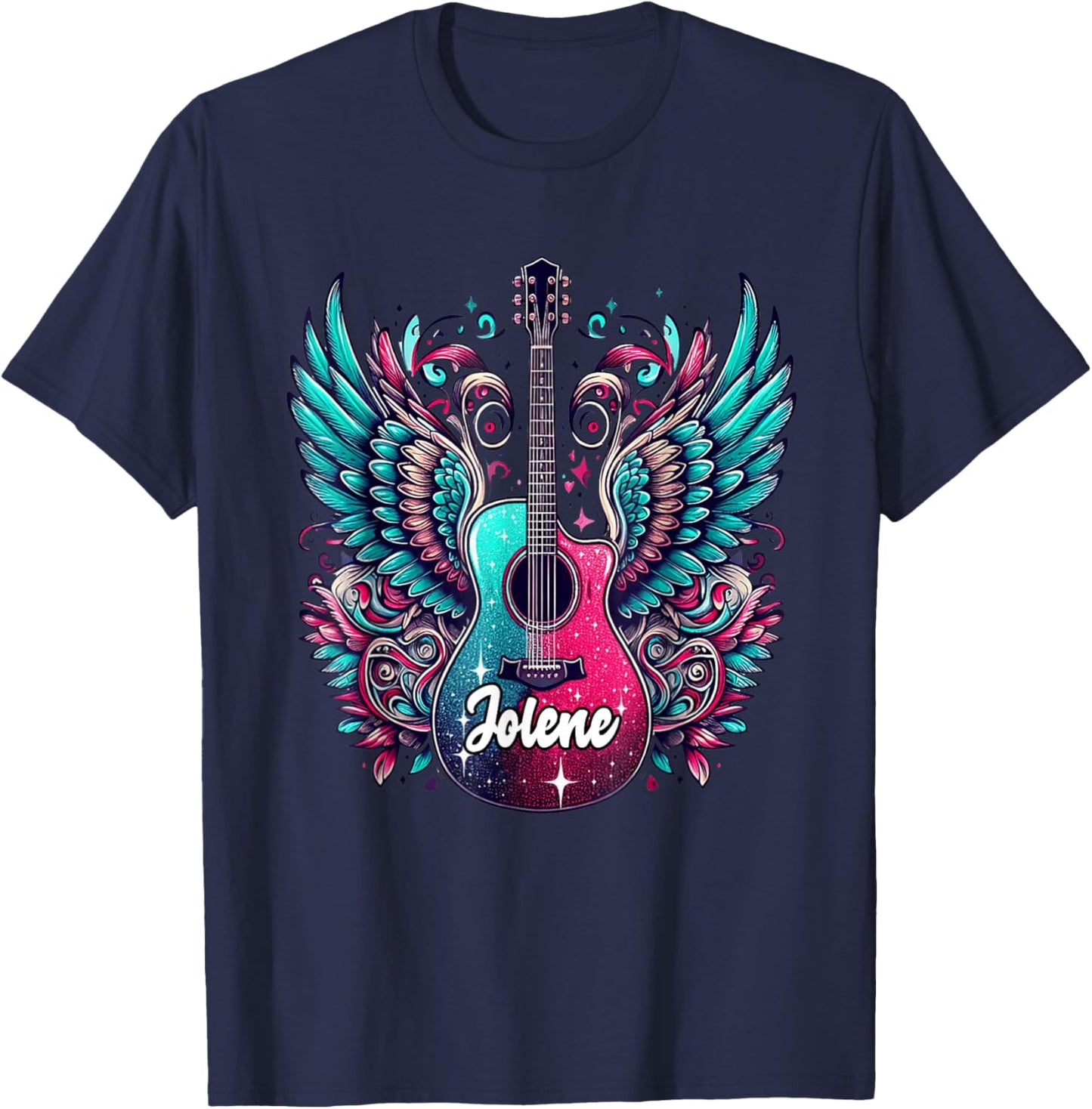 Girl Retro Jolene First Name Personalized Groovy 80's T-Shirt - T-Shirt | Navy