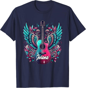 Girl Retro Jolene First Name Personalized Groovy 80's T-Shirt - T-Shirt | Navy