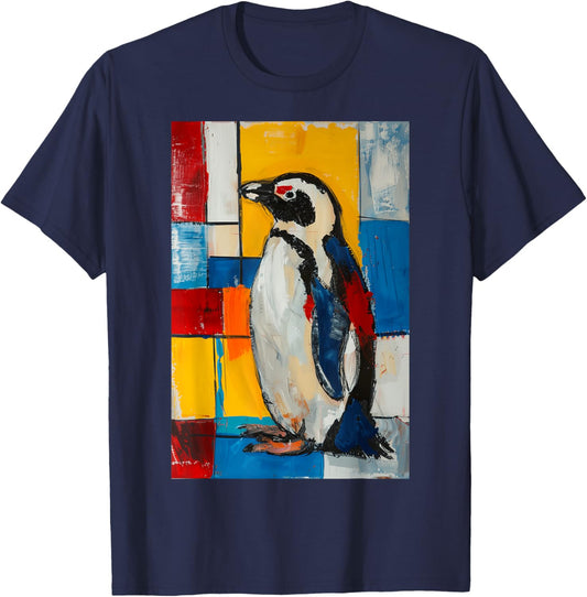 Penguin Abstract Art T-Shirt - T-Shirt | Navy