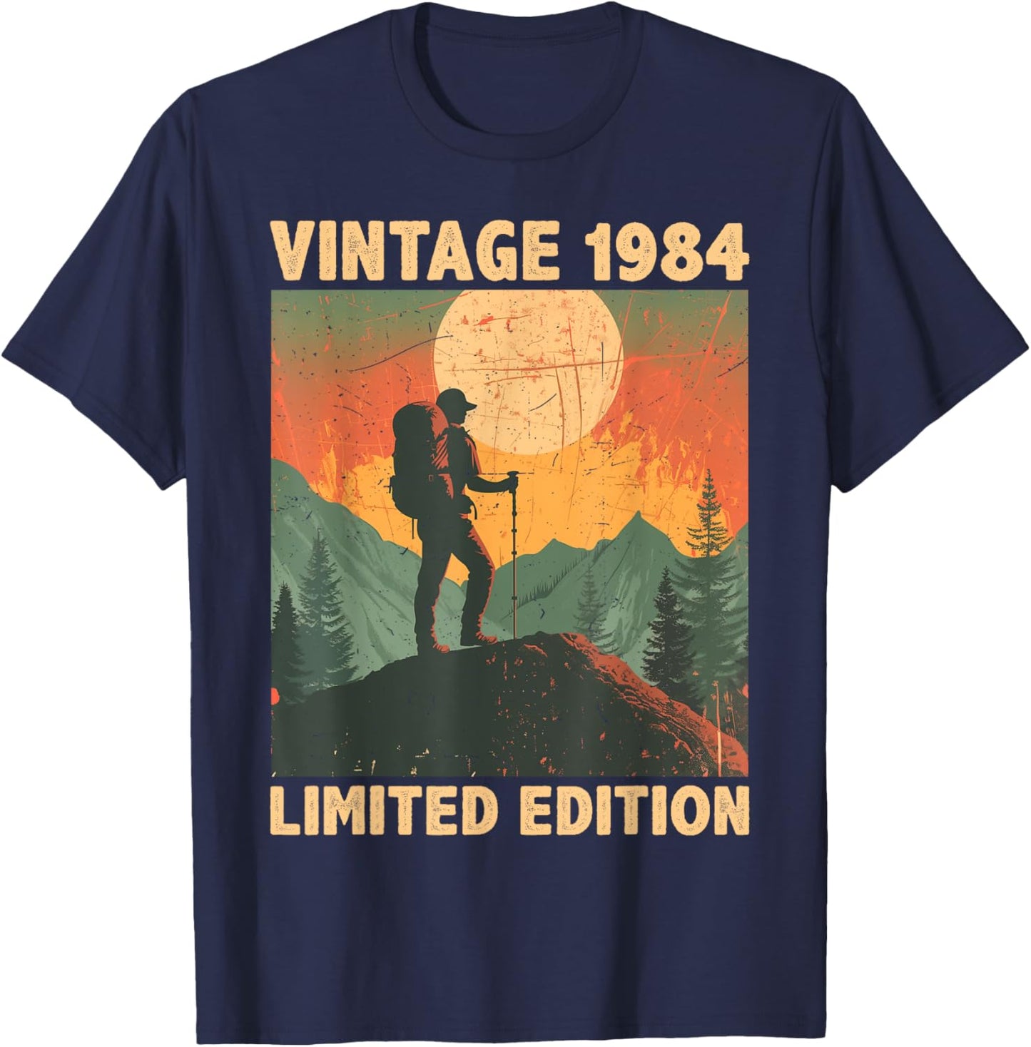 40 Years Old Gift Vintage 1984 Hiking Lover 40th Birthday T-Shirt - T-Shirt | Navy