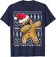 Ugly Christmas Sweater Dabbing Gingerbread Man Shirt Gift T-Shirt - T-Shirt | Navy