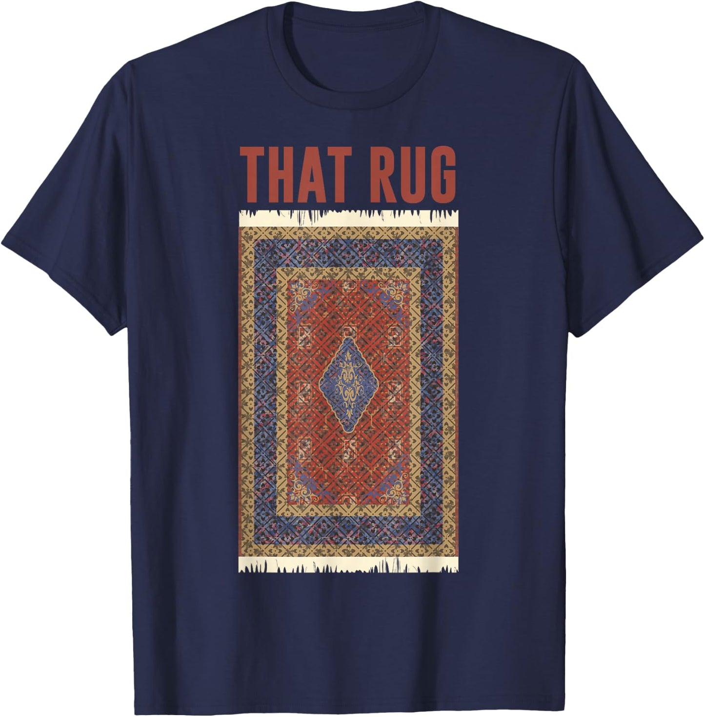 The Big Lebowski That Rug Portrait Graphic T-Shirt - T-Shirt | Navy