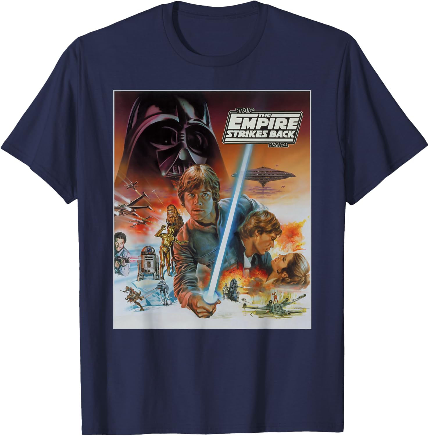 Star Wars The Empire Strikes Back Luke Skywalker Vintage T-Shirt - T-Shirt | Navy