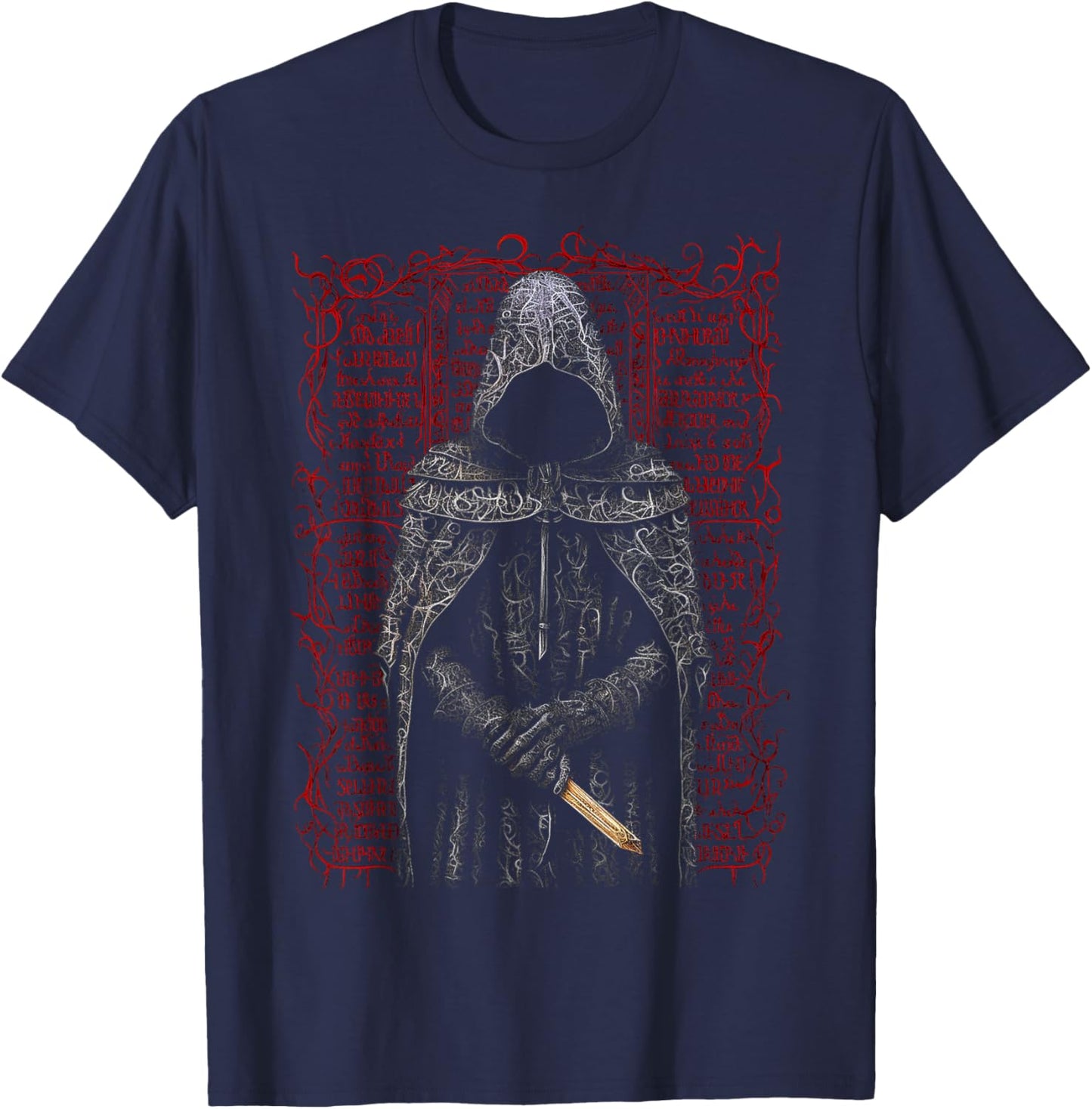 Men Abstract Text Drawing Art Graphic Motif Men T-Shirt - T-Shirt | Navy