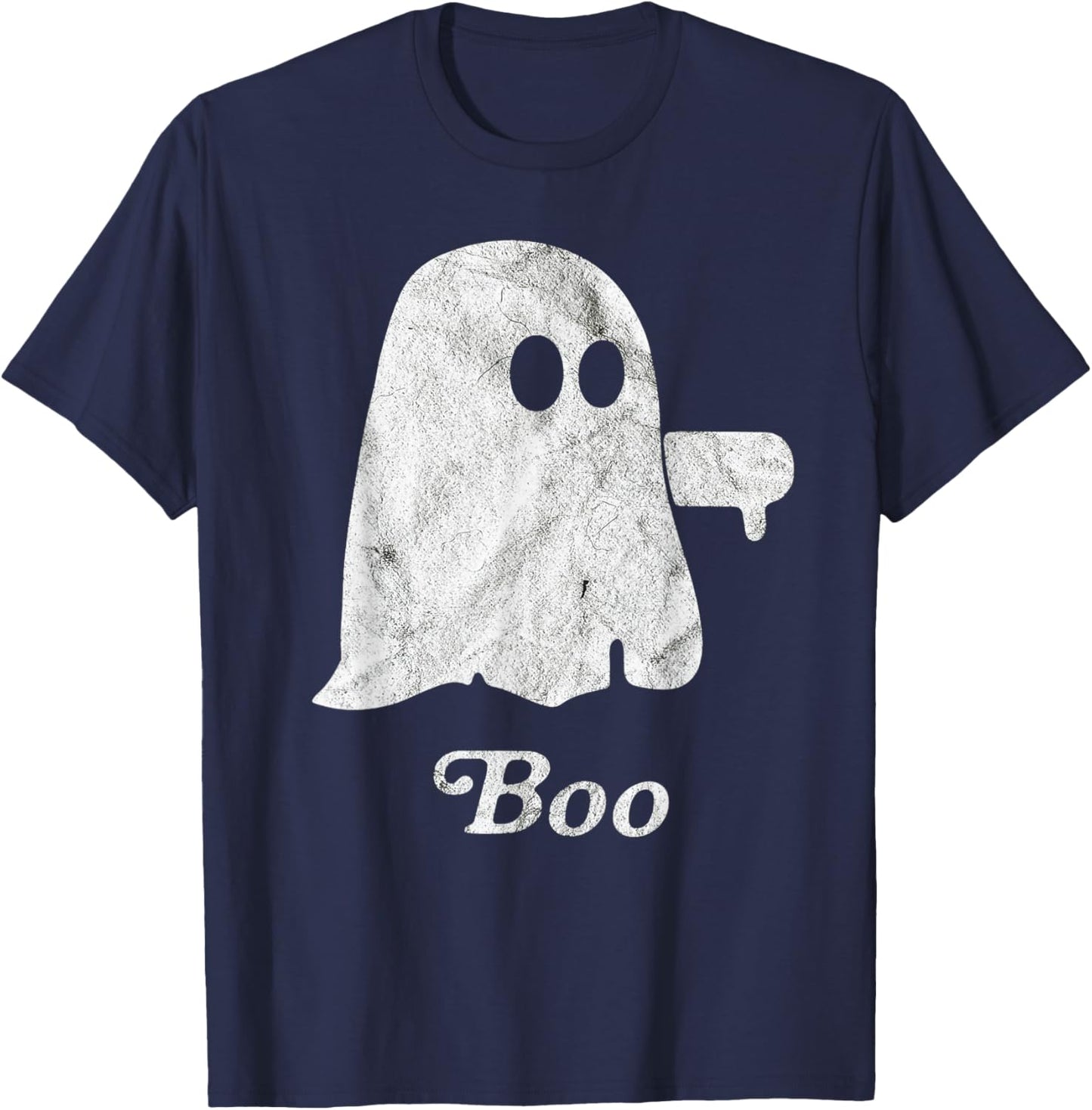 Boo Ghost Disapproval Ghost Halloween Funny Lazy Costume T-Shirt - T-Shirt | Navy