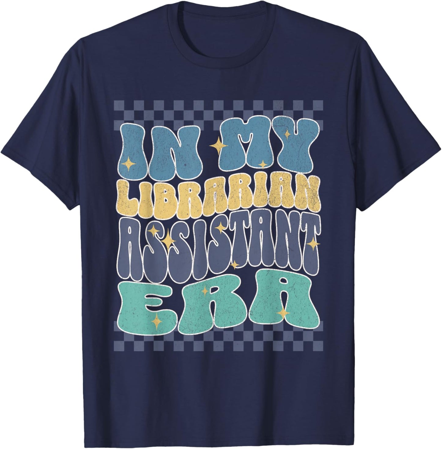 In My Librarian Assistant Era Books Lover Cute Minimalistic T-Shirt - T-Shirt | Navy