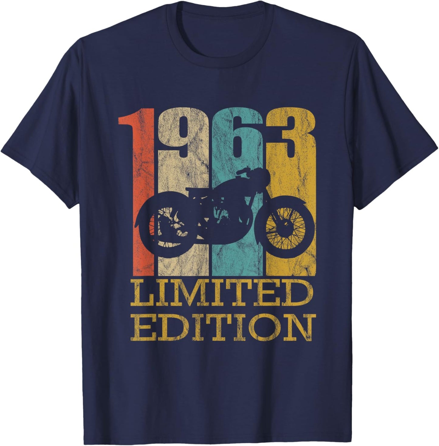 Bike Men's Retro Motorcycle , Black, Small, Short Sleeve T-Shirt - T-Shirt | Navy