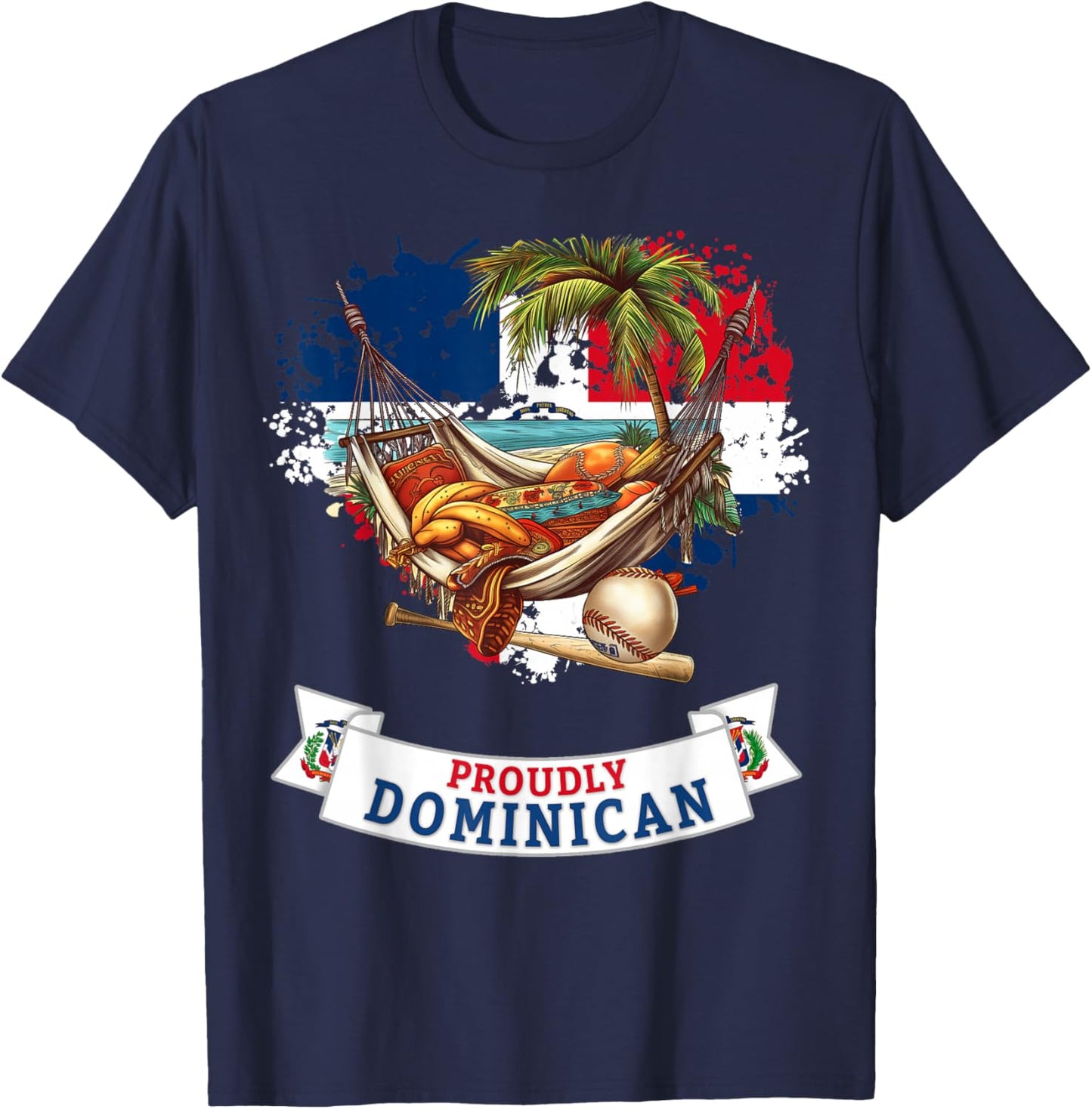 Coat of Arms Republica Dominicana For Kids & Dominican Flag T-Shirt - T-Shirt | Navy