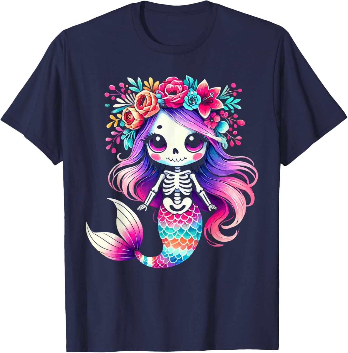 Zombie Mermaid Halloween Costume Spooky Trick Or Treat T-Shirt - T-Shirt | Navy