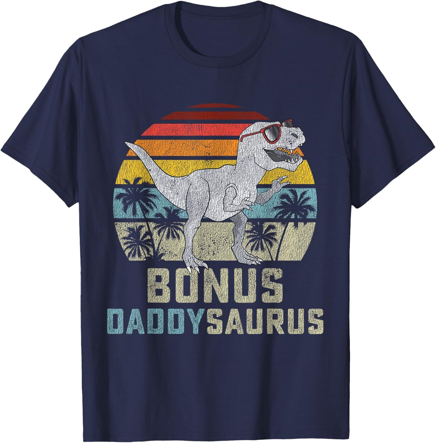 Bonus Daddy Saurus T Rex Daddysaurus Stepdad Matching Family T-Shirt - T-Shirt | Navy