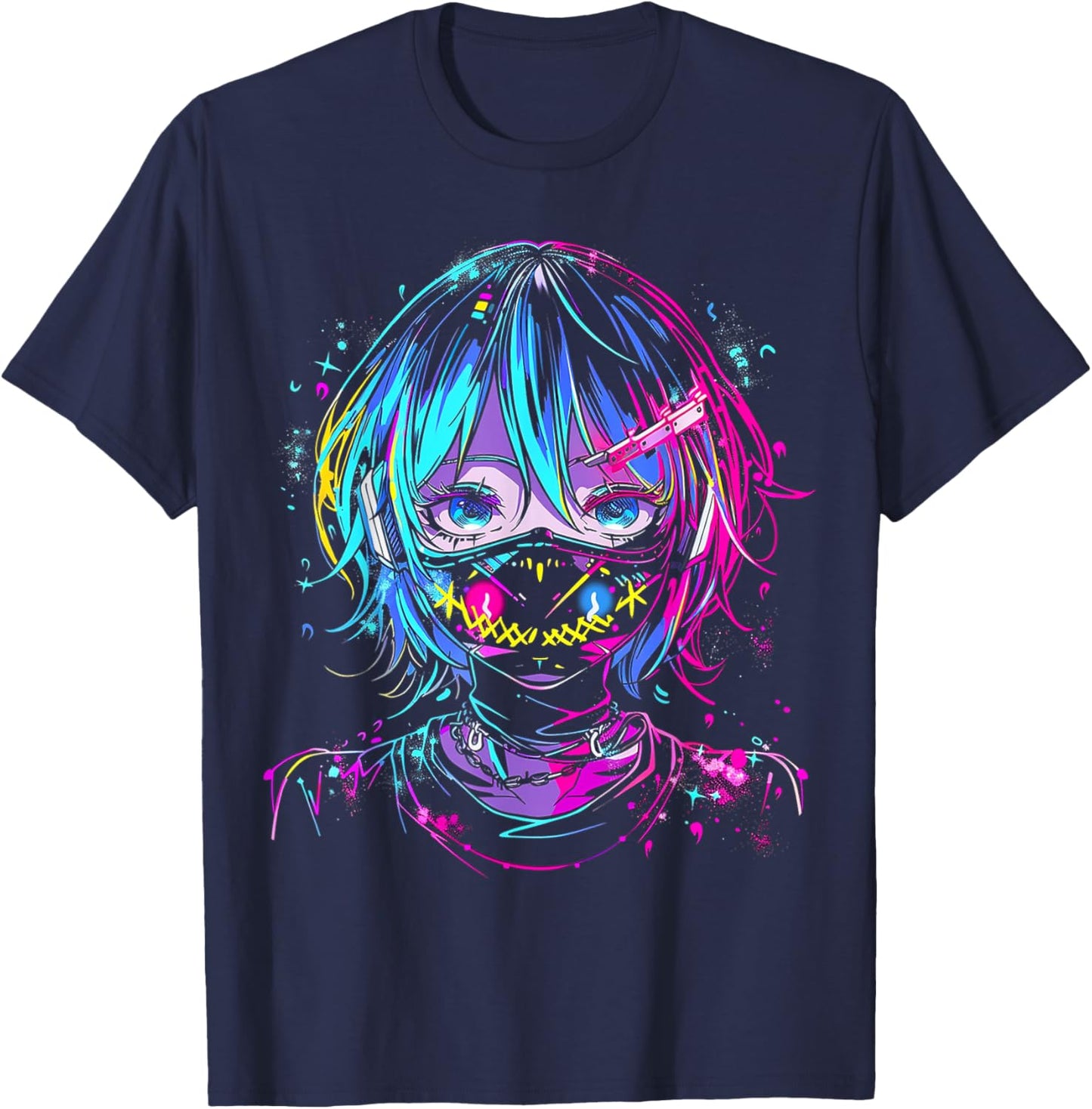 Anime Manga Graphic Tattoo Artwork Anime T-Shirt - T-Shirt | Navy