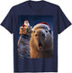 Funny Capybara Selfie Santa Xmas Christmas T-Shirt - T-Shirt | Navy