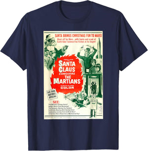 Santa Claus Halloween Christmas Poster Horror Sci Fi Movie T-Shirt - T-Shirt | Navy