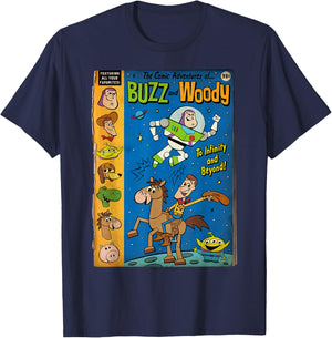 Disney Pixar Toy Story Comic Adventures Of Buzz & Woody T-Shirt - T-Shirt | Navy